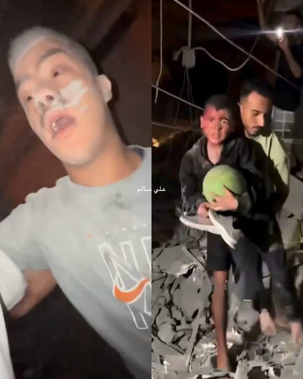 حبيبي الحقني… طفل يطلب النجدة عقب القصف.
