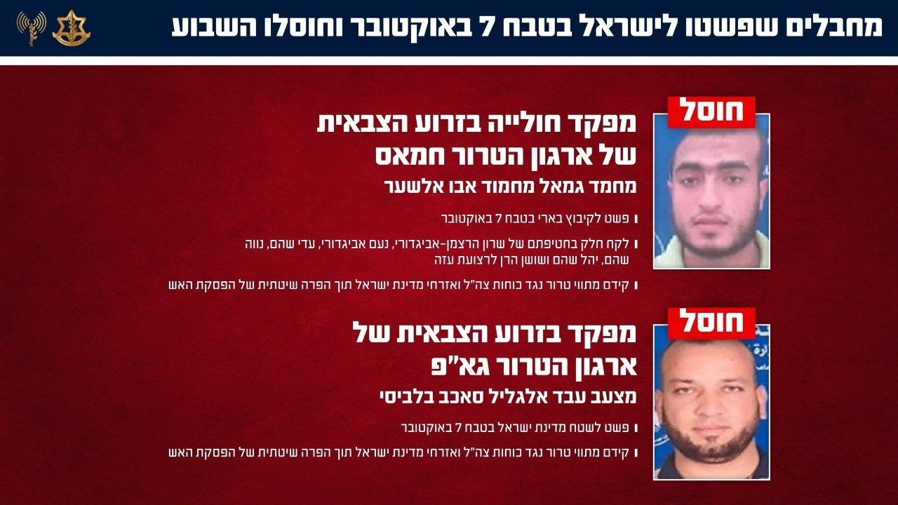 المتحدث باسم الجيش الإسرائيلي: إغتال الجيش الإسرائيلي في وقت سابق من هذا الأسبوع (الثلاثاء) في منطقة مدينة غزة