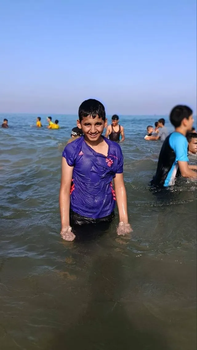 The martyred child Muhammad Abd al-Zeinati, who was killed in a strike on a group of citizens in Third Street in the Sheikh Radwan neighborhood, northwest of Gaza City