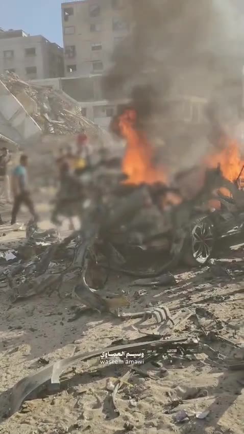 The vehicle targeted near the "UNRWA" building in the Industry area west of Gaza City