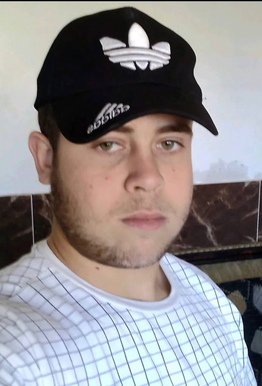 Martyr Ahmed Akram Hamouda, who was martyred in a strike targeting a group of citizens in Al-Halawa camp in Jabalia al-Balad, north of the Gaza Strip, this afternoon.
