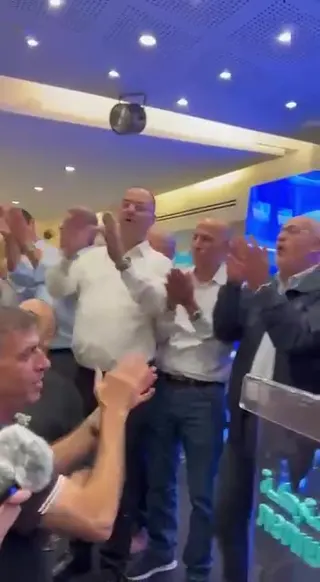 Celebraciones en la sede de la Lista Árabe Conjunta
